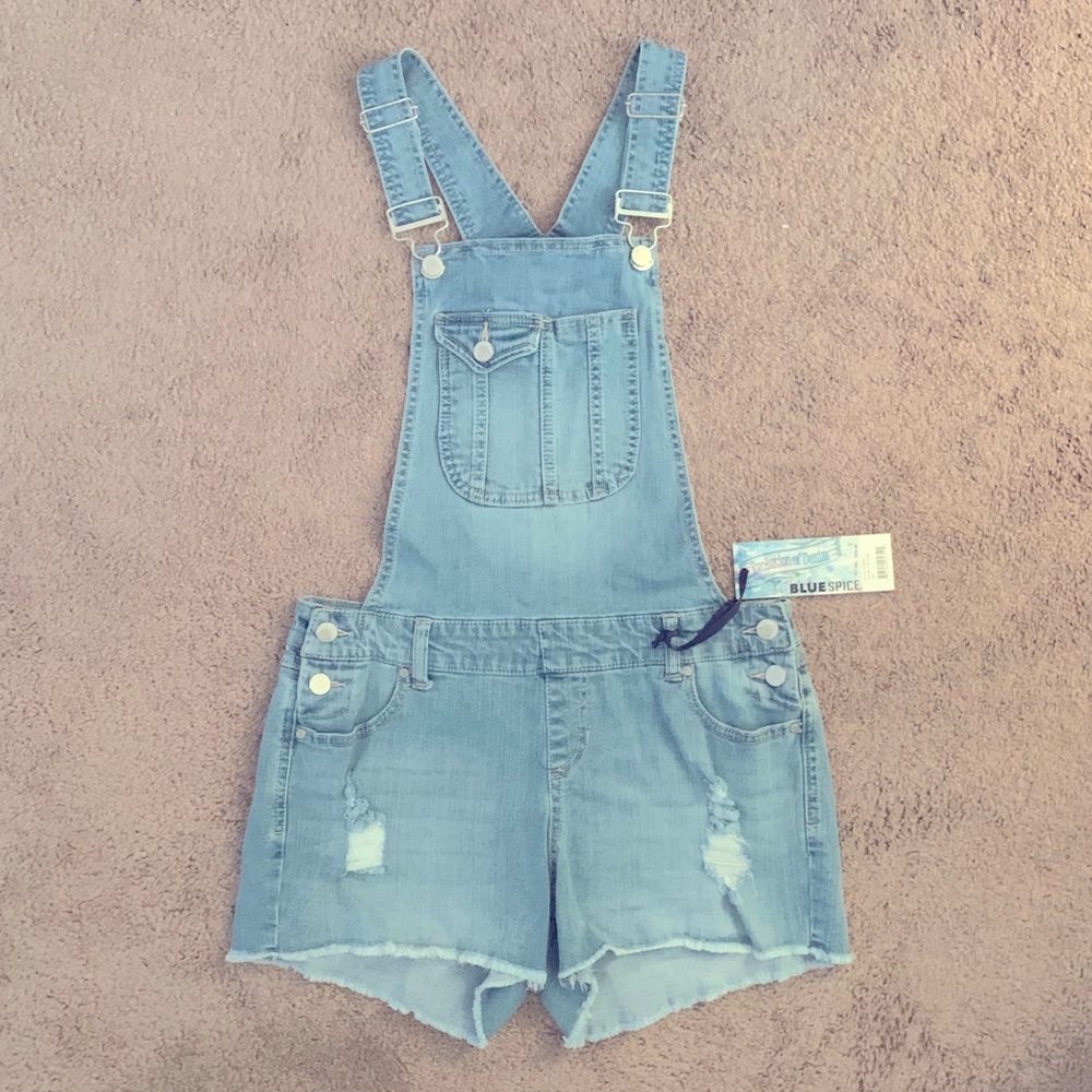 Light wash overalls